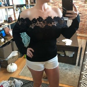 Off the shoulder lace top